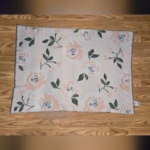 Pottery Barn Kids Floral Throw in Peach and Green